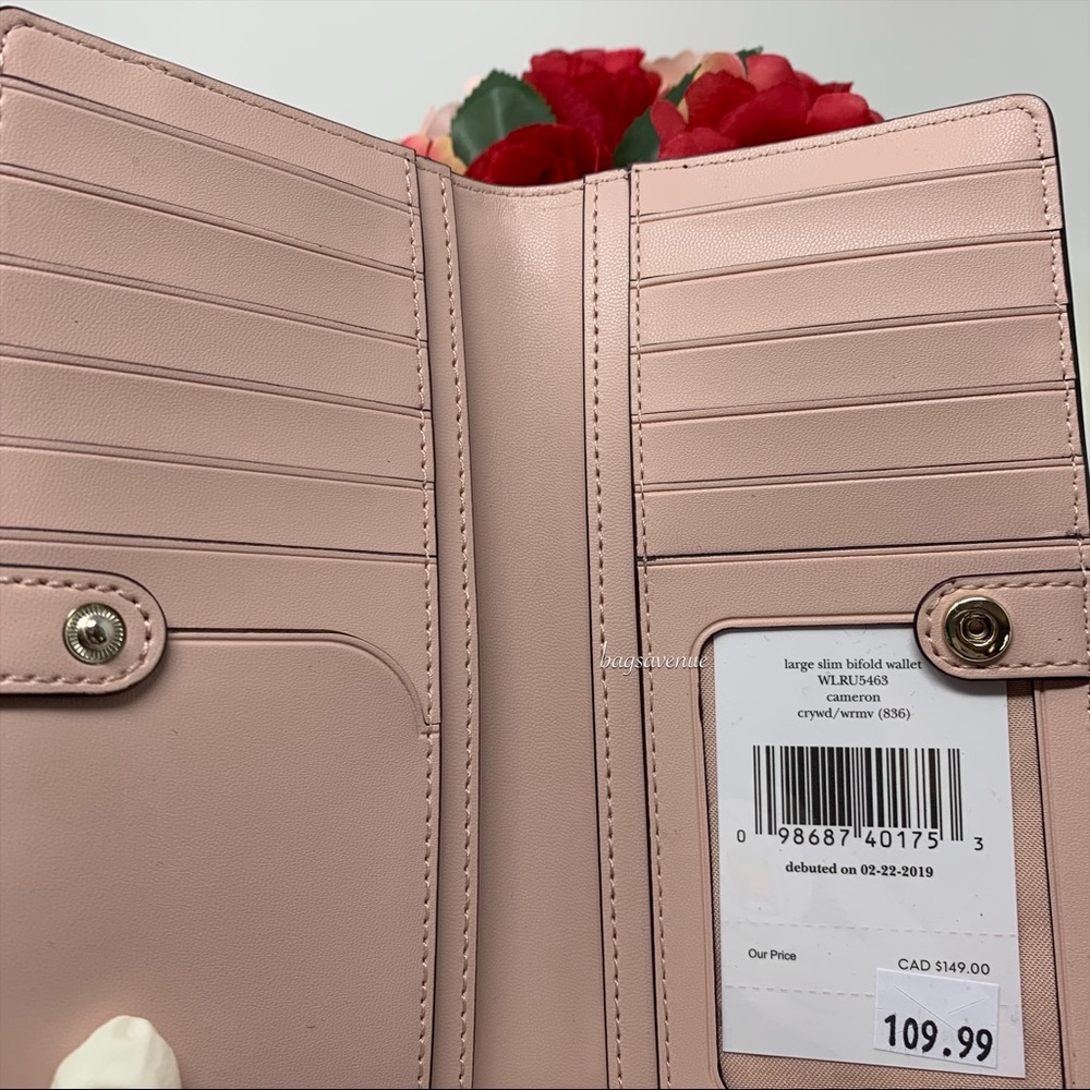 Kate spade NY large slim bifold wallet cherrywood - Picture 8 of 8